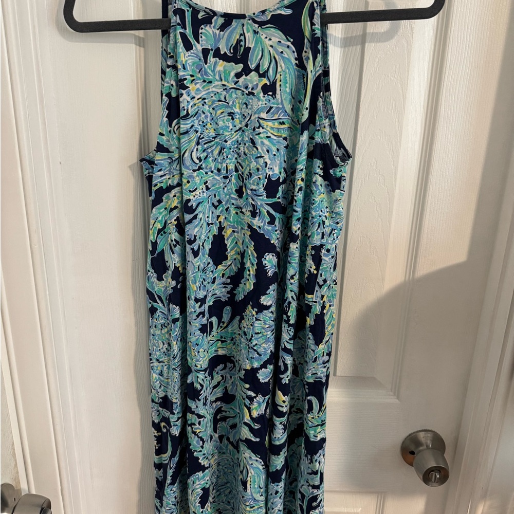 Lilly Pulitzer Blue and Green Patterned Dress